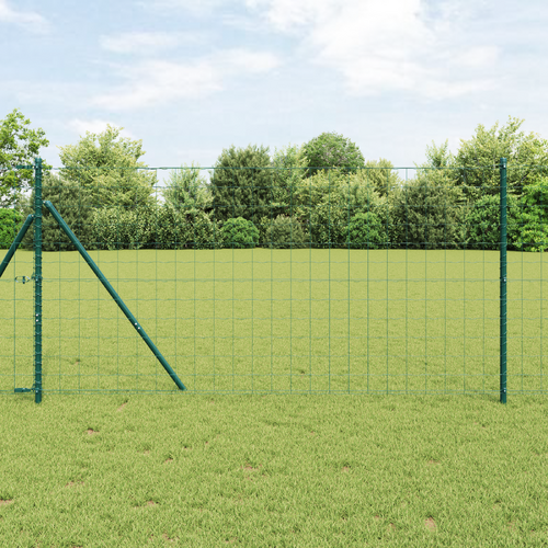Euro Fence Set of 2 Green Powder-Coated Steel 10 x 1.2 m