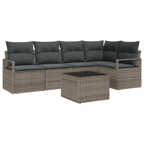 Garden Sofa Set with Cushion with Storage 6 pcs Light Grey