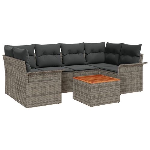 Garden Sofa Set with Cushion with Storage Manual 7 pcs Grey