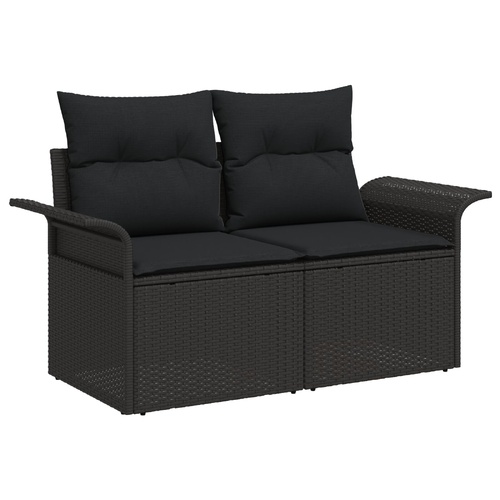 Garden Sofa Set with Cushion with Storage Manual 7 pcs Black