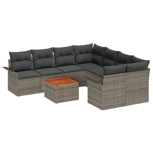 Garden Sofa Set with Cushion with Storage Manual 9 pcs Grey