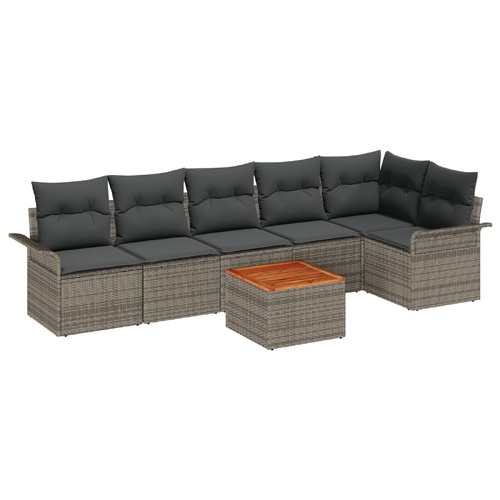 Garden Sofa Set with Cushion with Storage Manual 7 pcs Grey