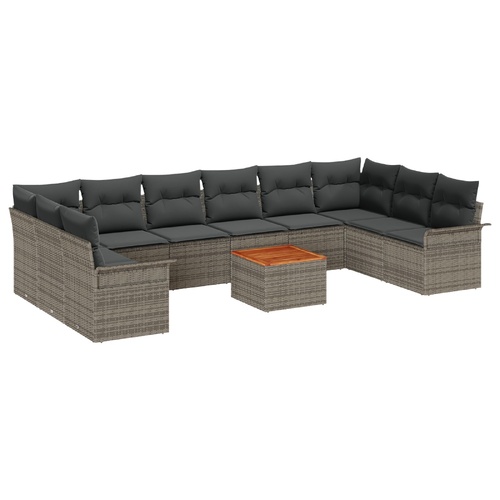 Garden Sofa Set with Cushion with Storage Manual 11 pcs Grey