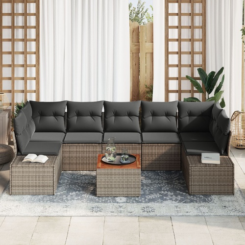 Garden Sofa Set 8 pcs Grey