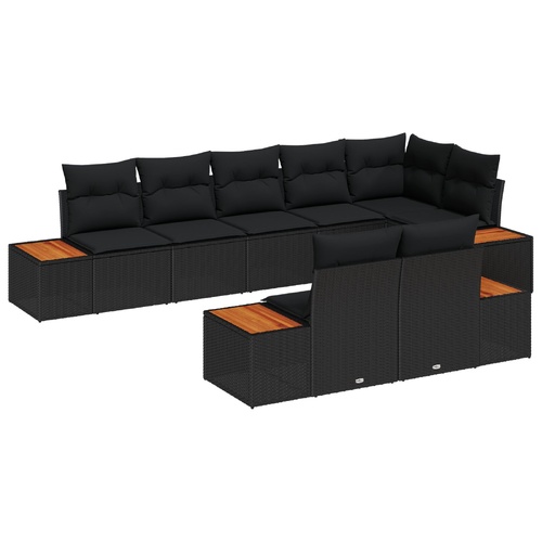 Garden Sofa Set 8 pcs Black 319 x 154 x 85 cm Poly rattan