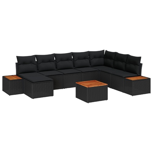 Garden Sofa Set 9 pcs Black 319 x 209 x 85 cm Poly rattan