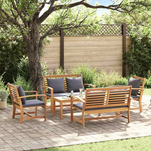 Garden Sofa Set 5 pcs Natural Solid teak wood