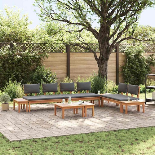 Garden Sofa Set 5 pcs Brown and Grey