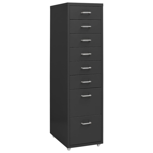 Mobile File Cabinet Anthracite 28x41x109 cm Metal