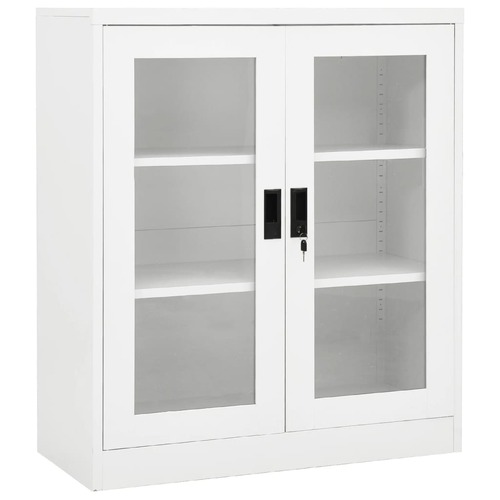 Office Cabinet White 90x40x105 cm Steel