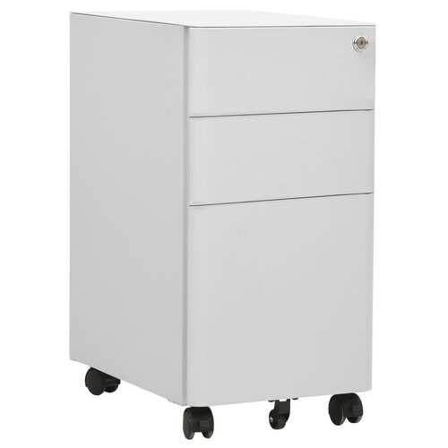 Mobile File Cabinet Light Grey 30x45x59 cm Steel