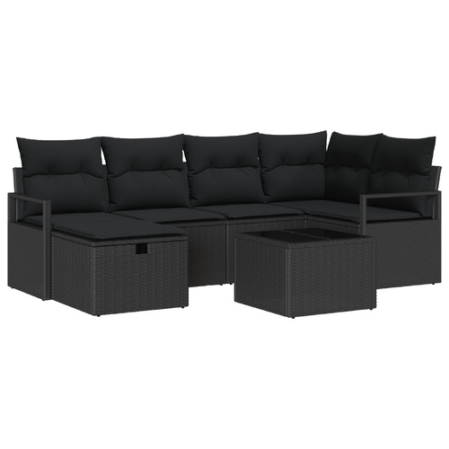 Garden Sofa Set with Cushion with Storage Poly Rattan
