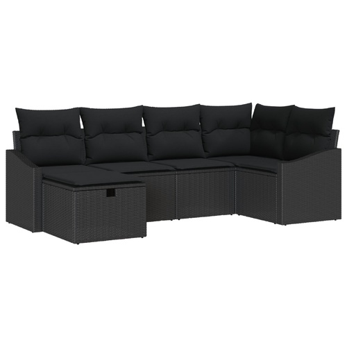 Sofa Set with Cushion 7 pcs Poly Rattan