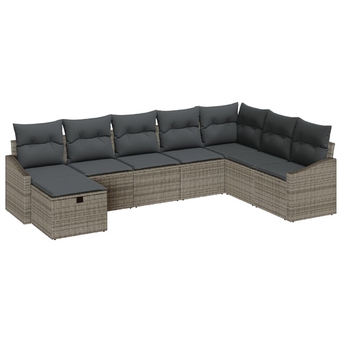Garden Sofa Set 8 pcs Grey 55 x 62 x 69 cm Poly rattan