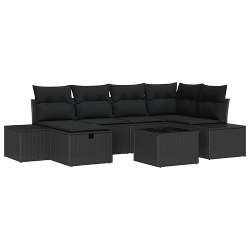 Sofa Set with Cushion 6 pcs Poly Rattan