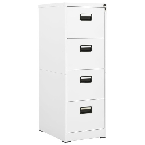 Filing Cabinet White 46x62x133 cm Steel