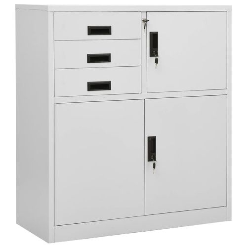 Office Cabinet Light Grey 90x40x102 cm Steel
