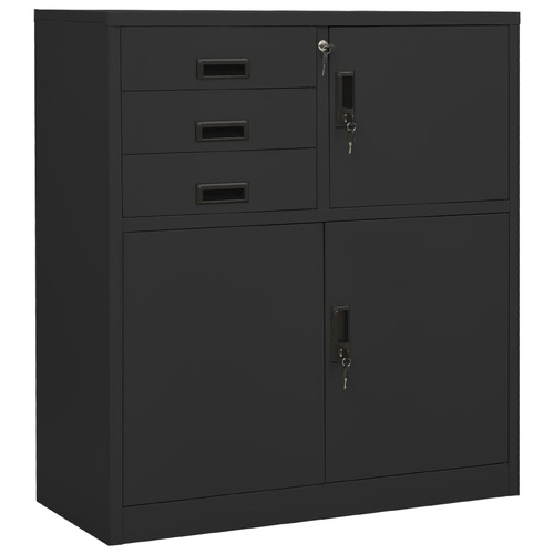 Office Cabinet Anthracite 90x40x102 cm Steel