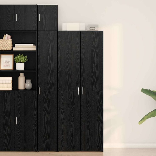 Highboard 2 pcs Black Oak 70 x 42,5 x 185 cm