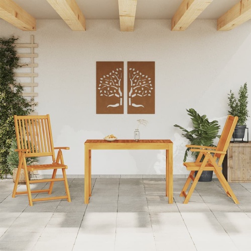 5 Piece Garden Dining Set Made from Solid Acacia Wood and Foldable
