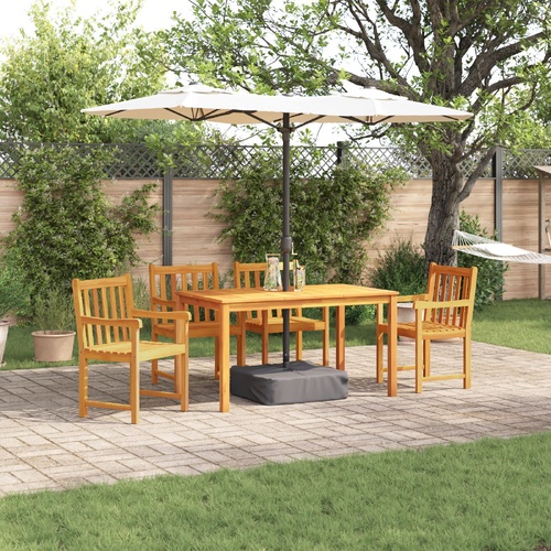 5 Piece Garden Dining Set - Solid Acacia Wood