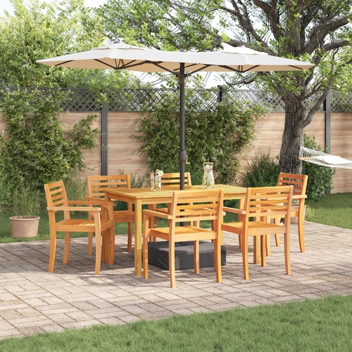 7-Piece Outdoor Dining Set - Solid Acacia Wood