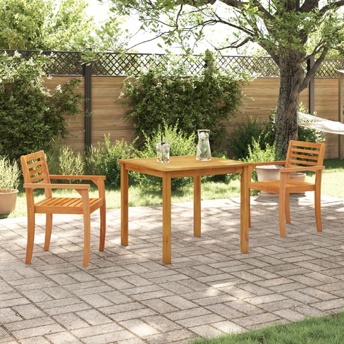 3 Piece Outdoor Dining Set - Solid Acacia Wood