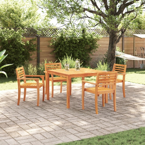 5 Piece Garden Dining Set Made from Solid Acacia Wood