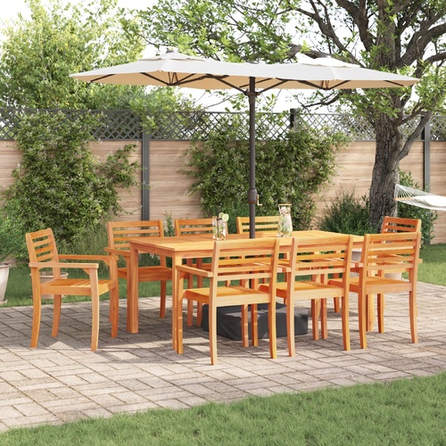 9 Piece Garden Dining Set, Solid Acacia Wood