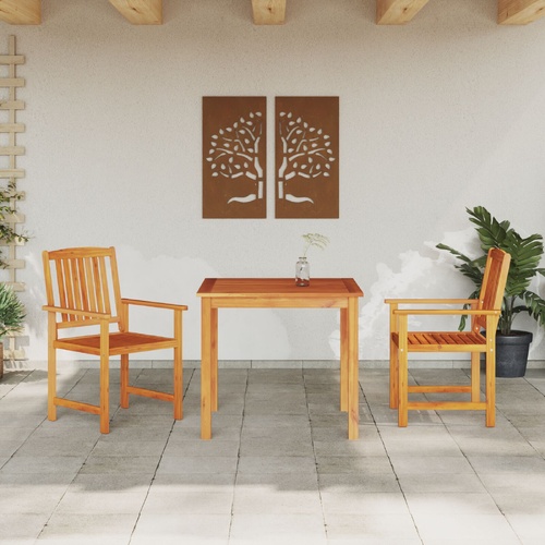3 Piece Garden Dining Set - Solid Acacia Wood