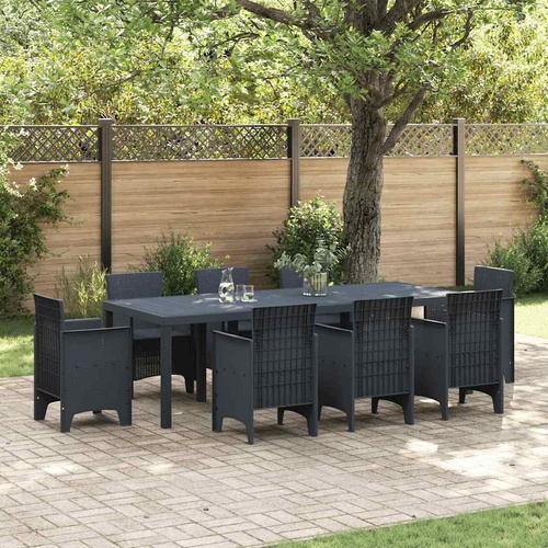 Garden Dining Table Anthracite 250 x 100 x 73 cm Poly Rattan
