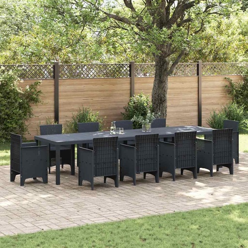 Garden Dining Table Anthracite 350 x 100 x 73 cm Poly Rattan