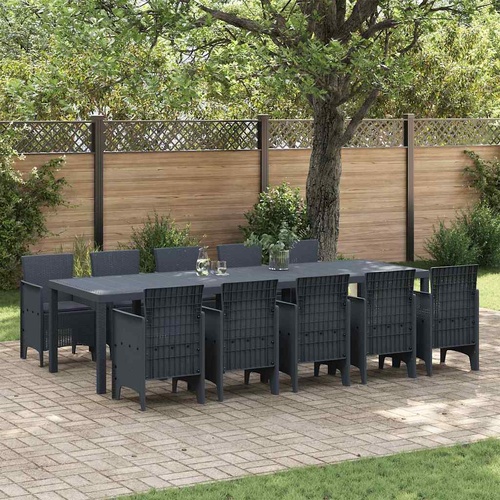 Garden Dining Set with Cushions with Cushion 11 pcs Anthracite