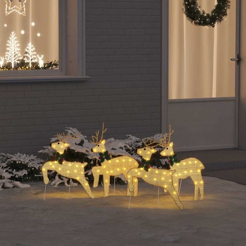LED Reindeers 4 pcs Gold Fabric