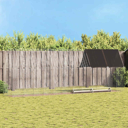 Chicken Cage 2 pcs Silver 600 x 100 x 210 cm Galvanised Steel