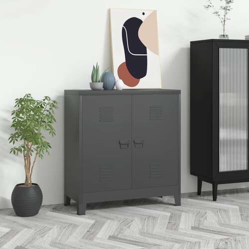 Industrial Filing Cabinet Anthracite 90x40x100 cm Steel