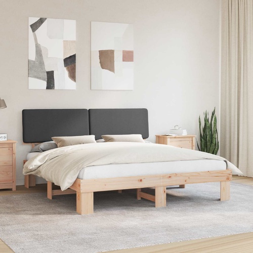 Bed Frame with Upholstered Headboard Dark Grey 180 x 200 cm