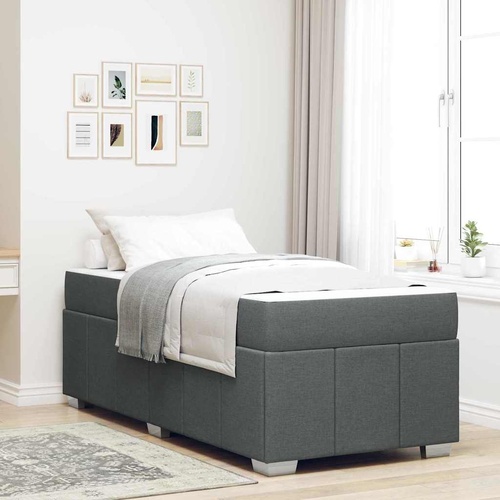 Bed Frame Dark grey 90 x 190 cm Fabric
