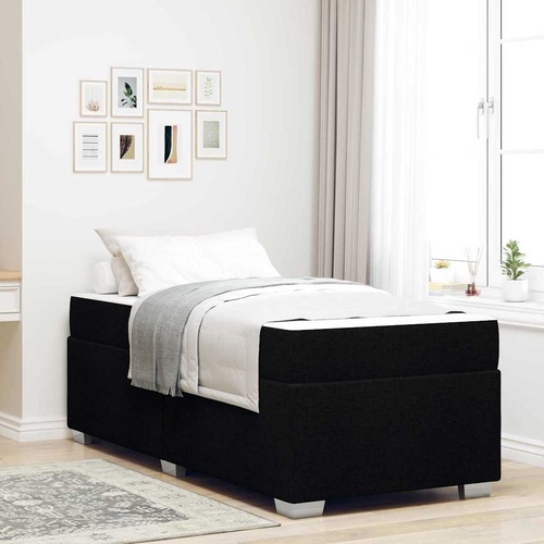 Bed Frame Other Black 90 x 190 cm Fabric