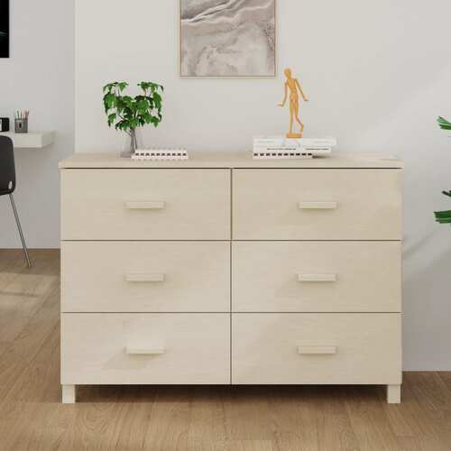 Sideboard "HAMAR" Honey Brown 113x40x80 cm Solid Wood Pine