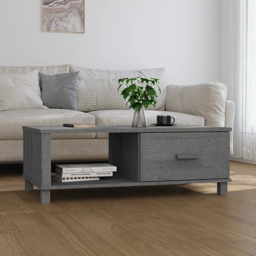 Coffee Table "HAMAR" Dark Grey 100x55x35 cm Solid Wood Pine