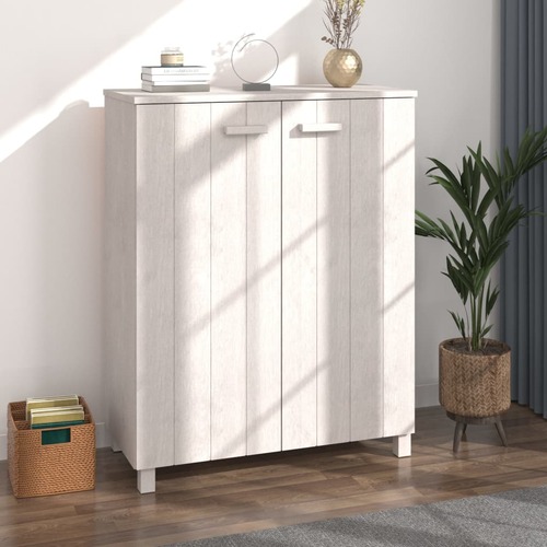 Shoe Cabinet "HAMAR" White 85x40x108 cm Solid Wood Pine