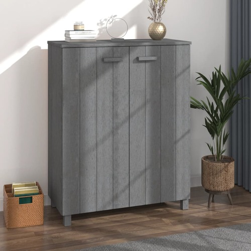 Shoe Cabinet "HAMAR" Dark Grey 85x40x108 cm Solid Wood Pine