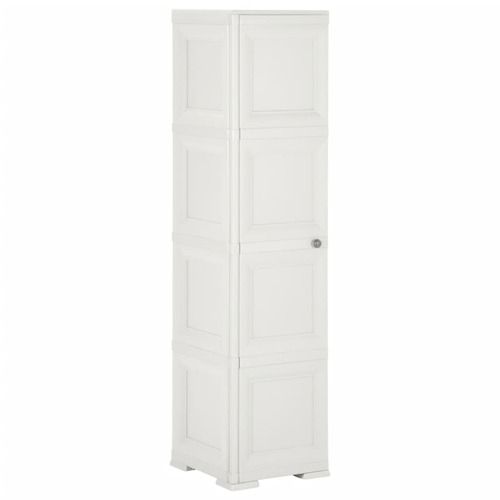 Plastic Cabinet 40x43x164 cm Wood Design Angora White