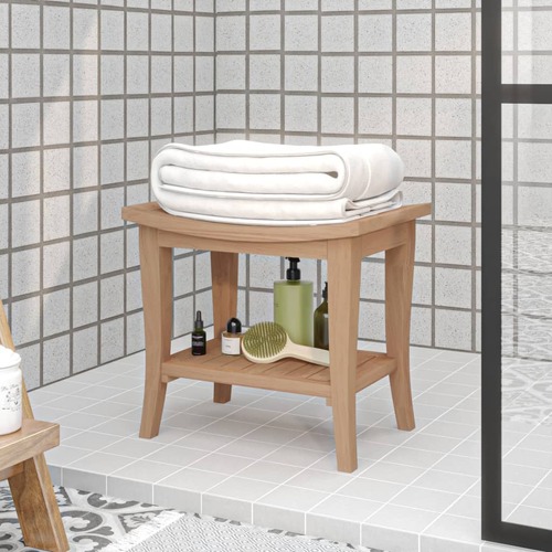 Shower Bench 50x35x45 cm Solid Wood Teak