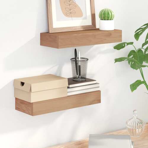 Wall Shelves 2 pcs 40x15x4 cm Solid Wood Teak
