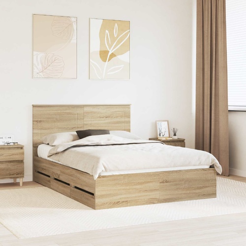 Bed Frame with Drawer Sonoma Oak 150 x 200 cm Engineered Wood
