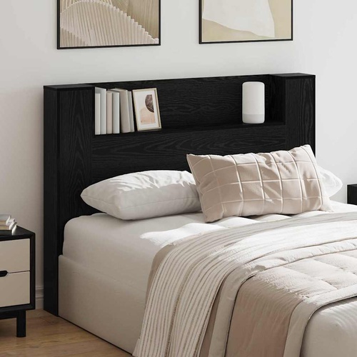 Headboard Black Oak 140 x 17 x 104,5 cm Engineered Wood