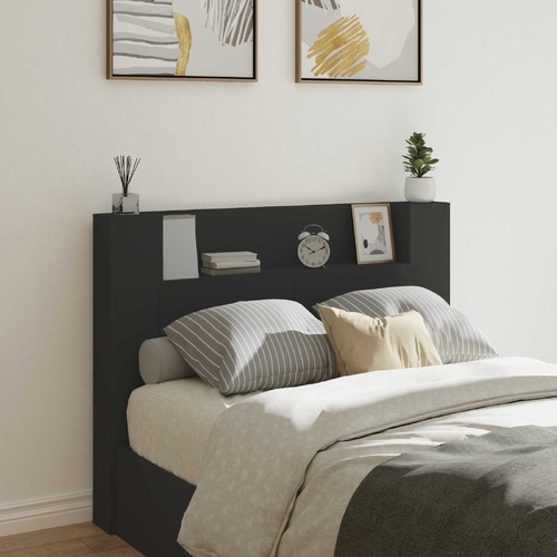 Headboard Black 140 x 16,5 x 103,5 cm Engineered Wood