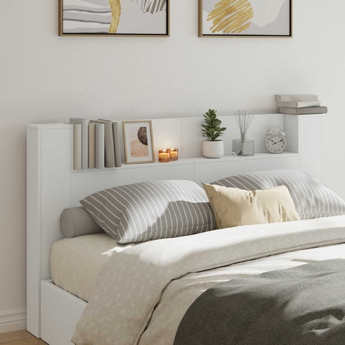 Headboard White 180 x 16,5 x 103,5 cm Engineered Wood